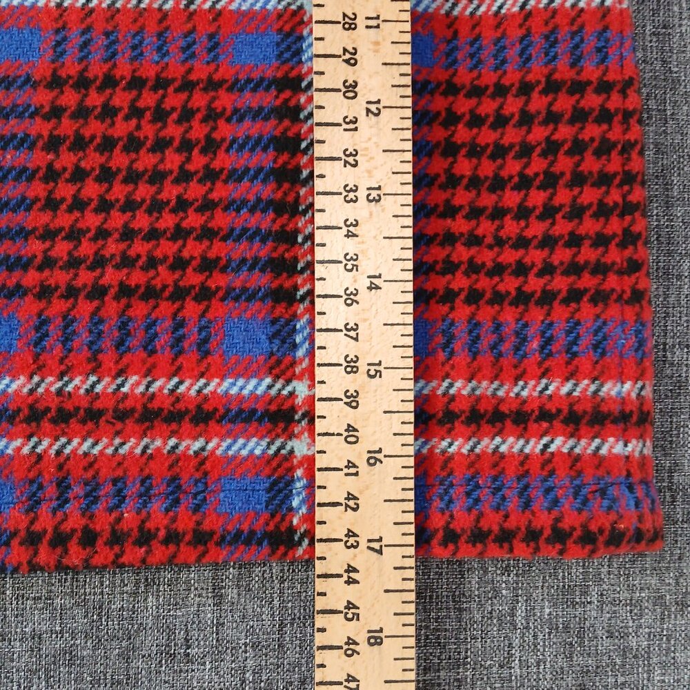 Red Plaid Mini Skirt Women Medium Twik Simons Zip Front Punk Preppy - Picture 7 of 8